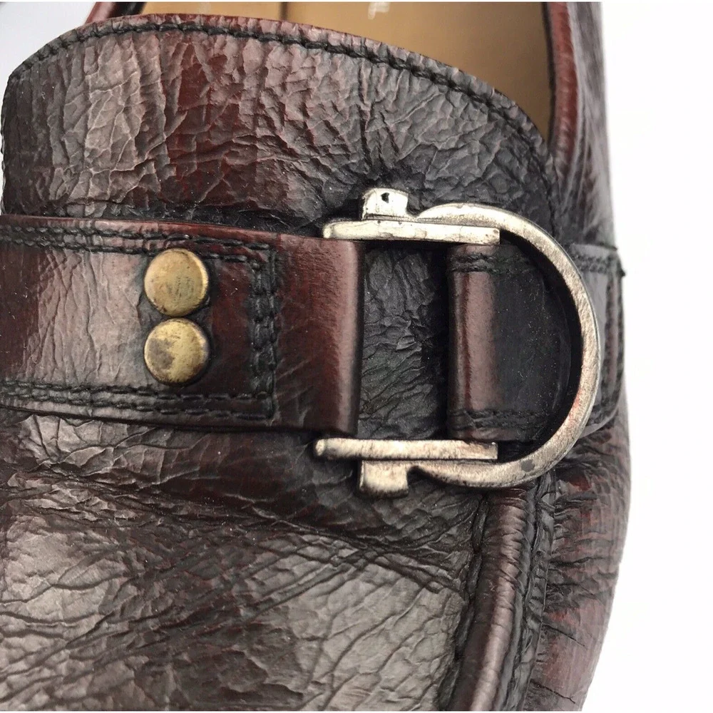 SIOUX Germany Loafers Block Heel Brown Leather Square Toe Women's Size 5.5 UK